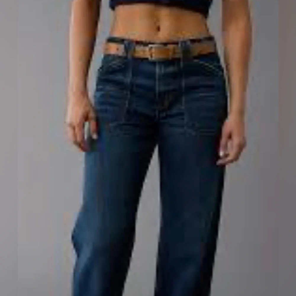 American Eagle NWT Stovepipe Dark Wash Denim Jeans SZ 18 R - Picture 2 of 11